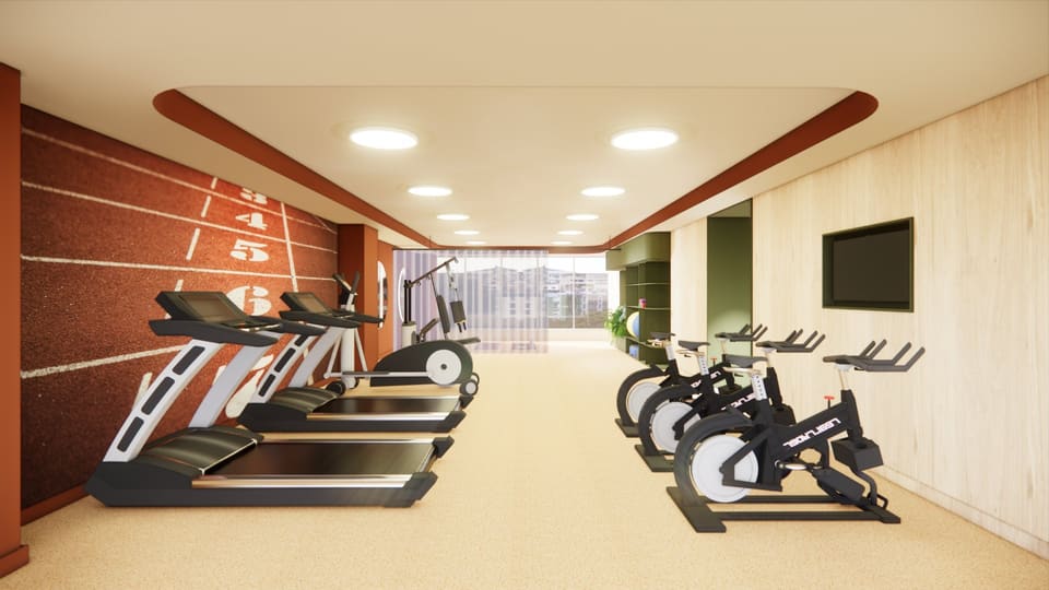 Salle d'exercice — Appartement 2 chambres, 1200, Rue des Moqueurs, app. B, Maizerets