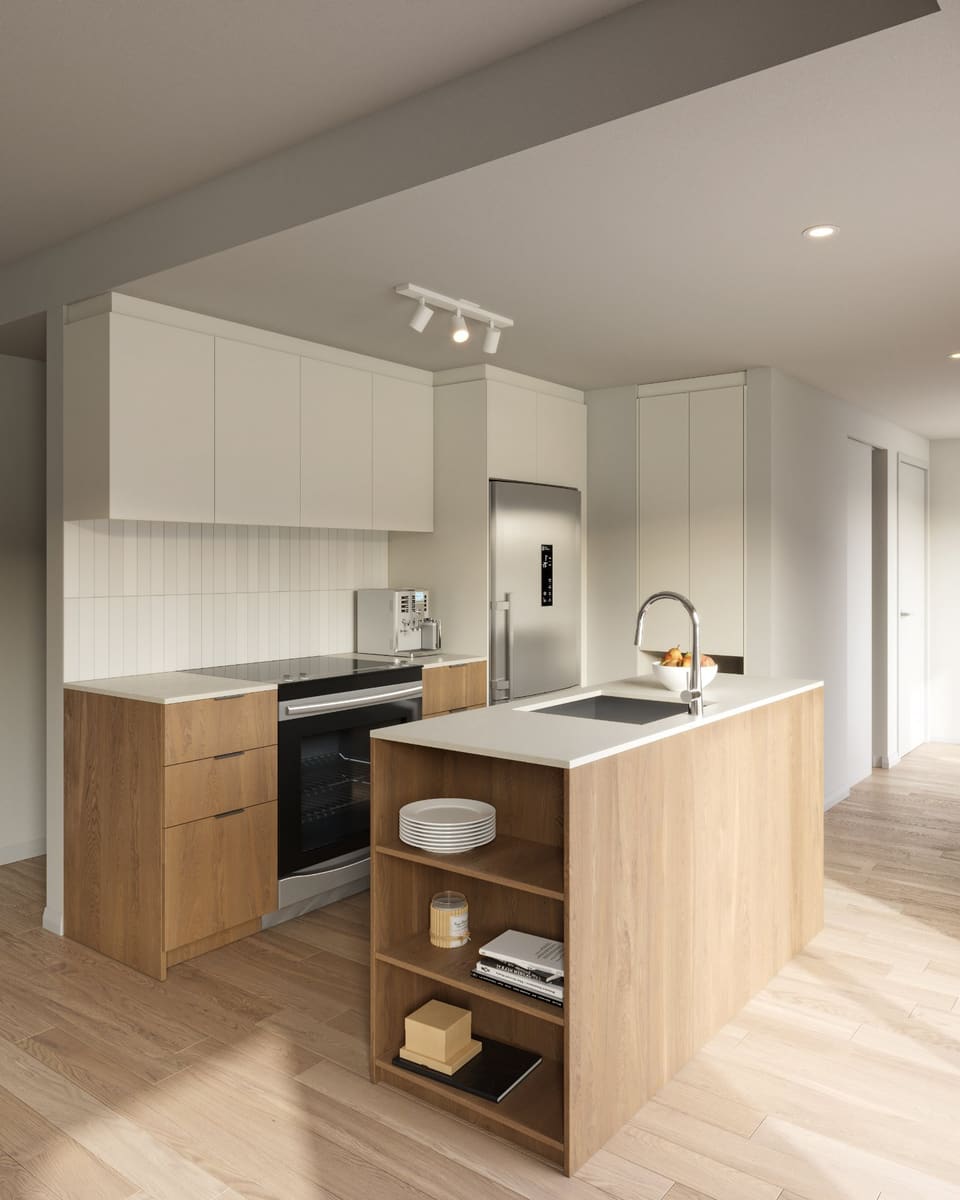 Cuisine — Maison de ville, 1200, Rue des Moqueurs, app. D, Maizerets