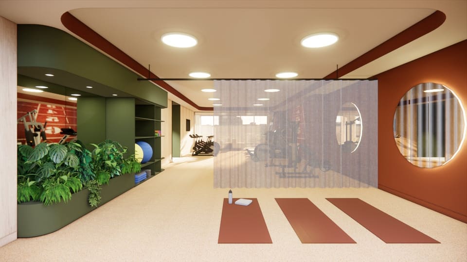 Salle d'exercice — Appartement 3 chambres, 1200, Rue des Moqueurs, app. C, Maizerets