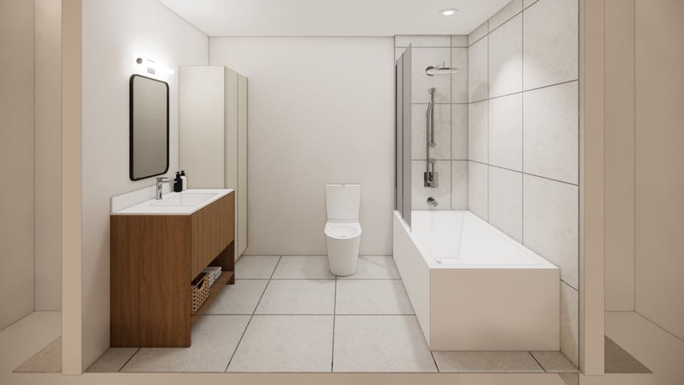 Salle de bains — Appartement 3 chambres, 1200, Rue des Moqueurs, app. C, Maizerets