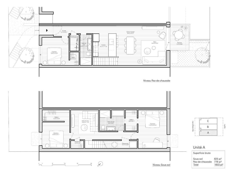 Plan (croquis) — Condo, 4428, Rue D'Iberville, Le Plateau-Mont-Royal